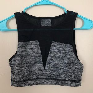 Gray and Mesh Sports Bra